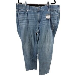 Eddie Bauer Womens 20W Plus Boyfriend‎ Slim Jeans Pacfcwash Blue Denim